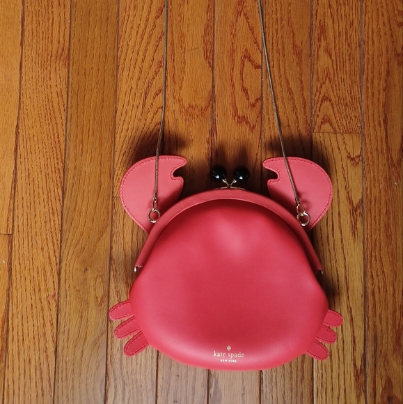 KATE SPADE Make a Splash Geranium Crab Crossbody Novelty Purse Handbag Red RARE - Picture 2 of 13